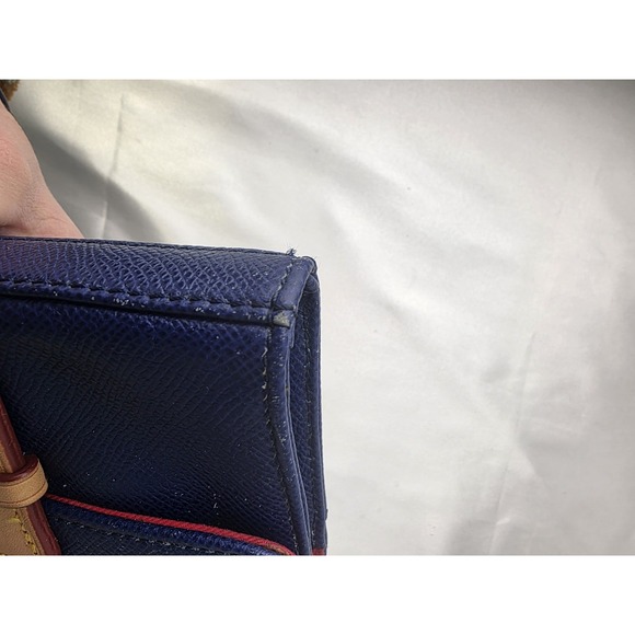Vintage Dooney & Bourke Blue Leather Wristlet Clutch Wallet - Picture 5 of 12